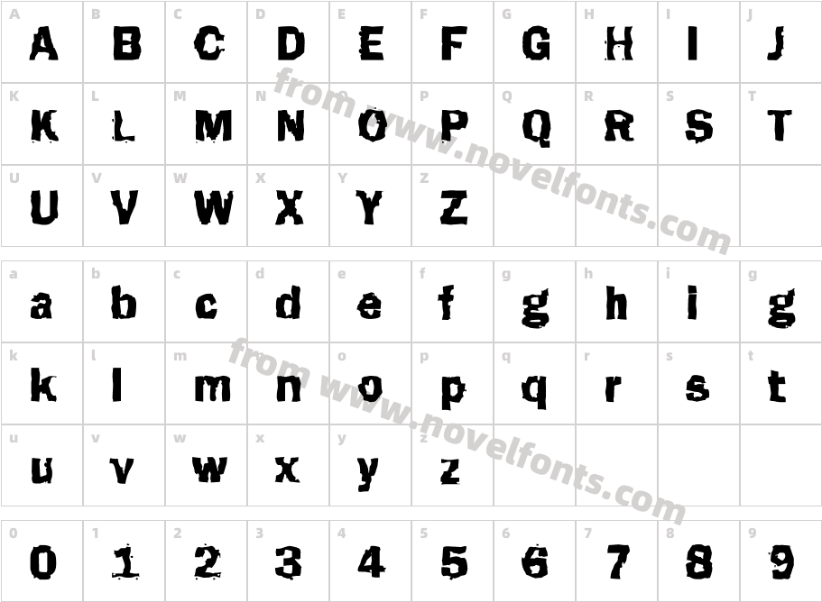 DTC FunkyM47Character Map