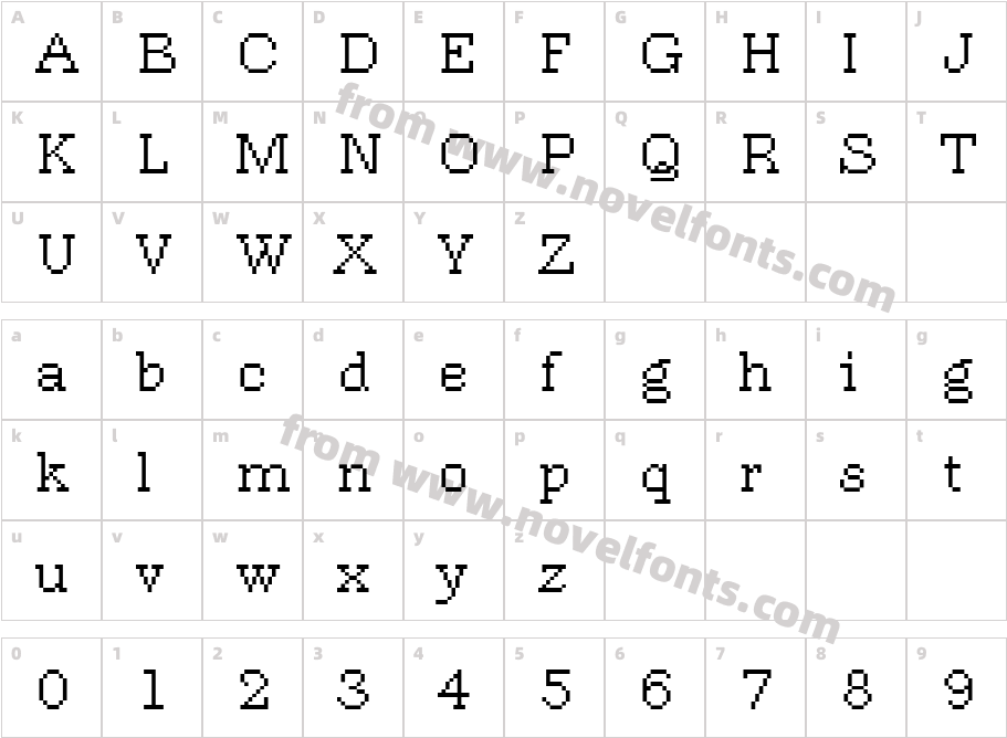 DTC RoughM11Character Map