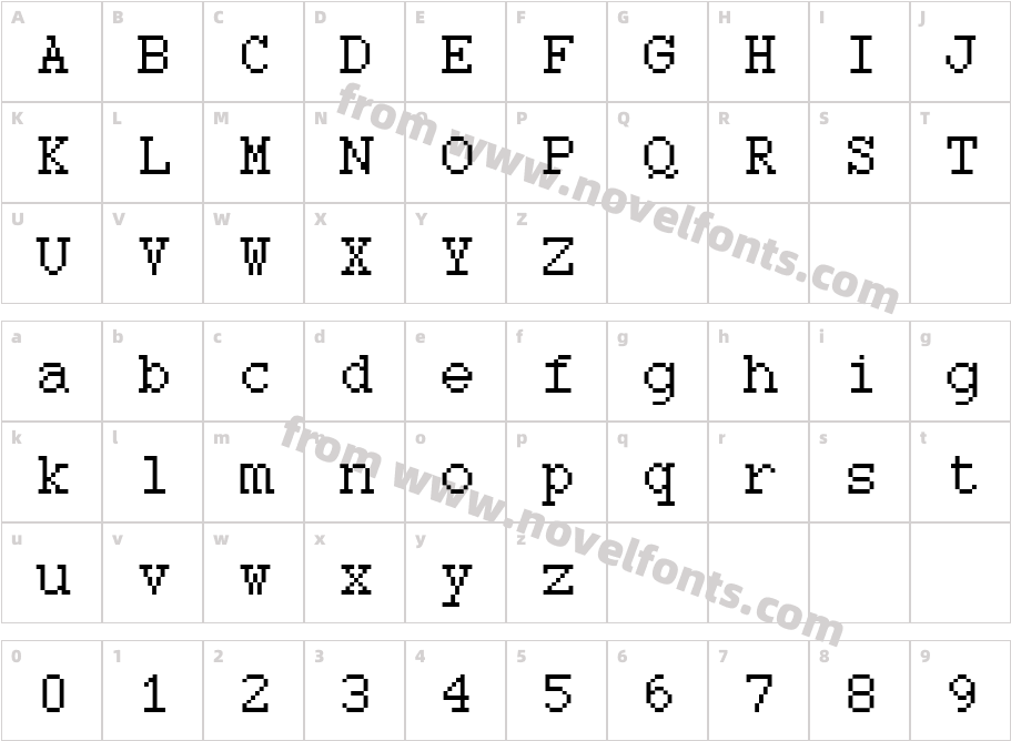 DTC RoughM22Character Map