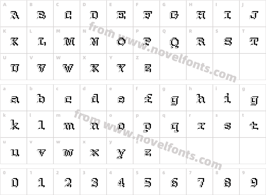 DTC RoughM25Character Map