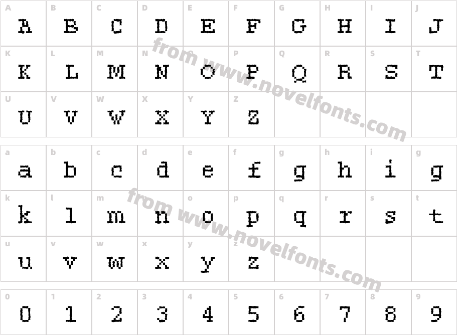 DTC RoughM27Character Map