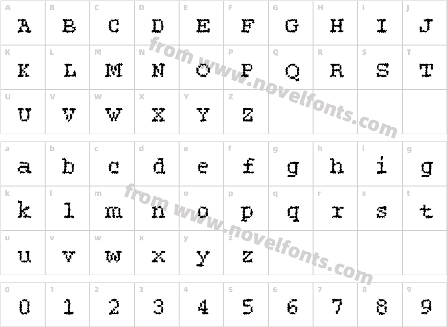 DTC RoughM28Character Map