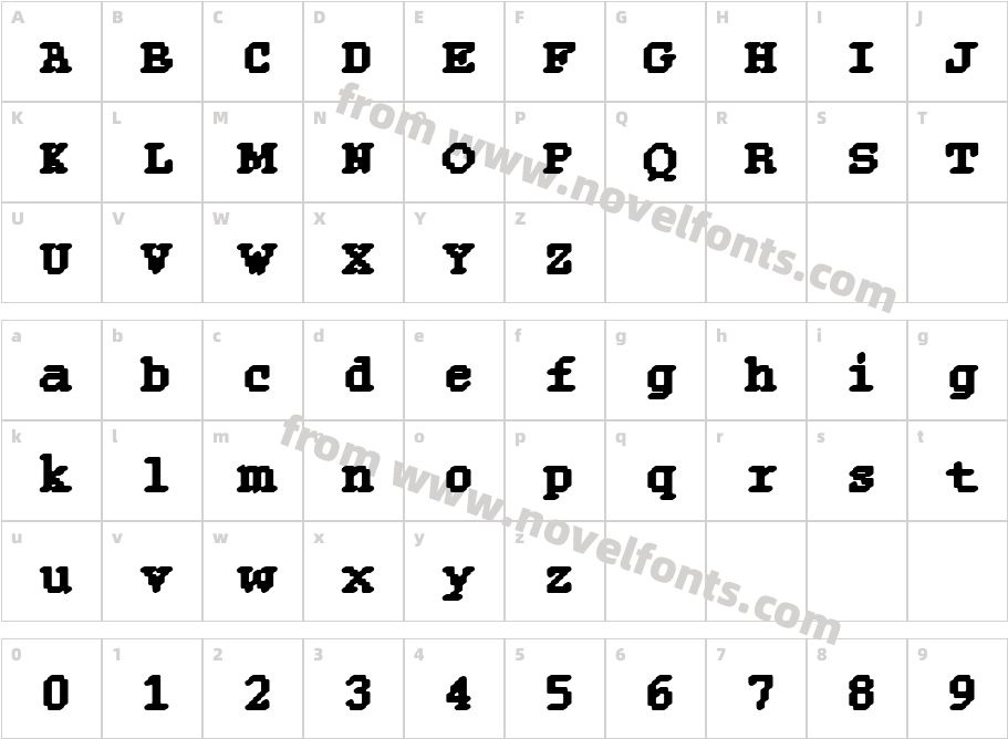 DTC RoughM29Character Map