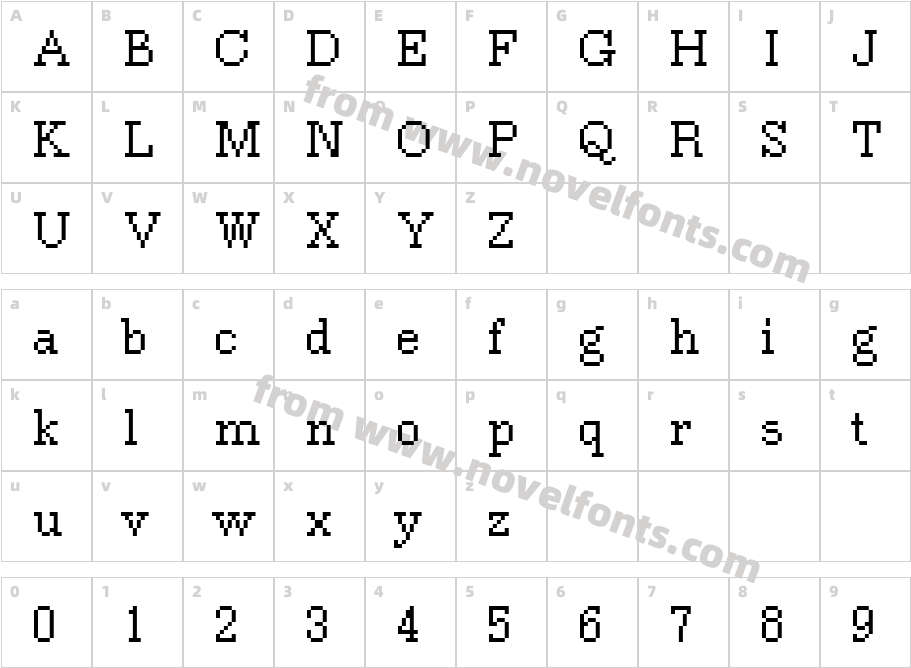 DTC RoughM31Character Map