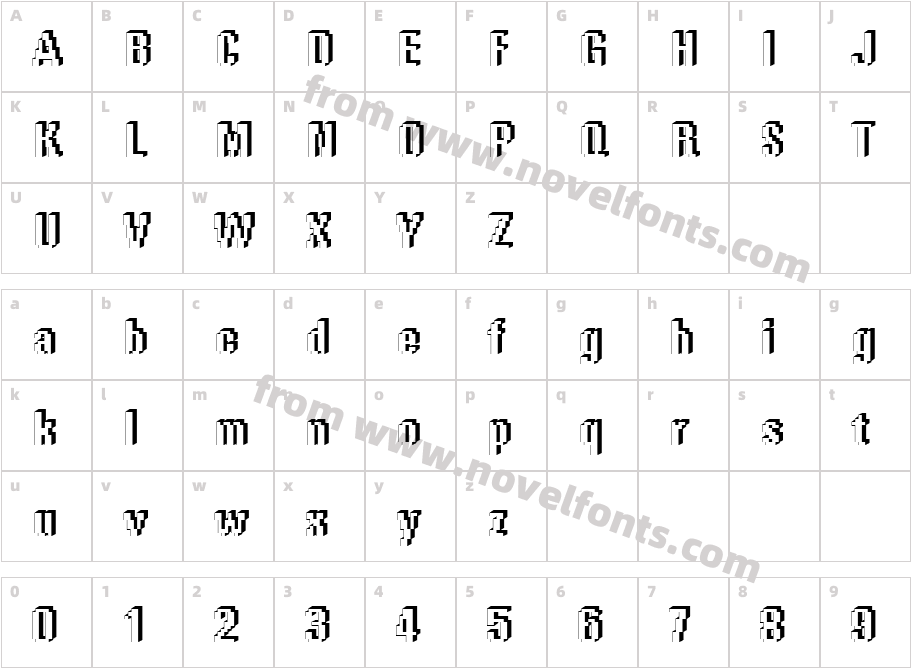 DTC RoughM65Character Map