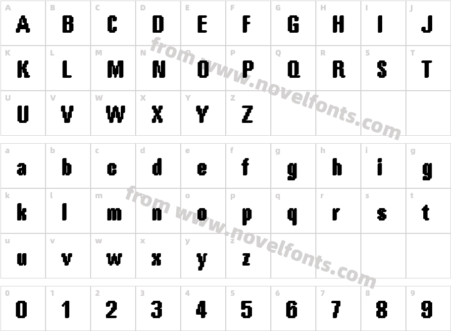 DTC RoughM69Character Map