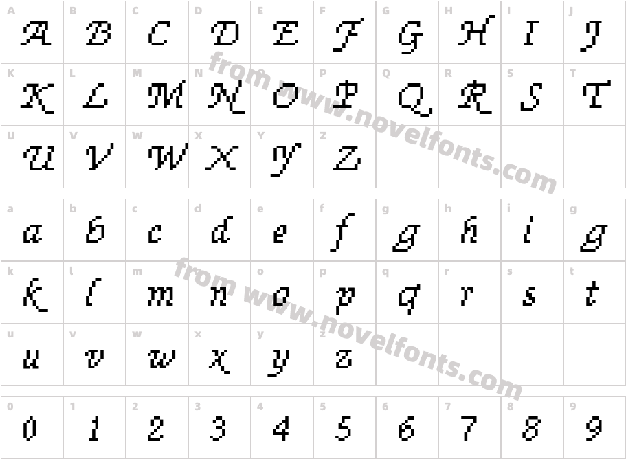 DTC RoughM71Character Map