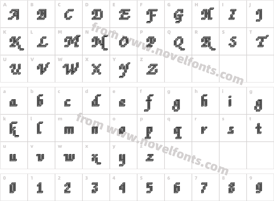 DTC RoughM74Character Map