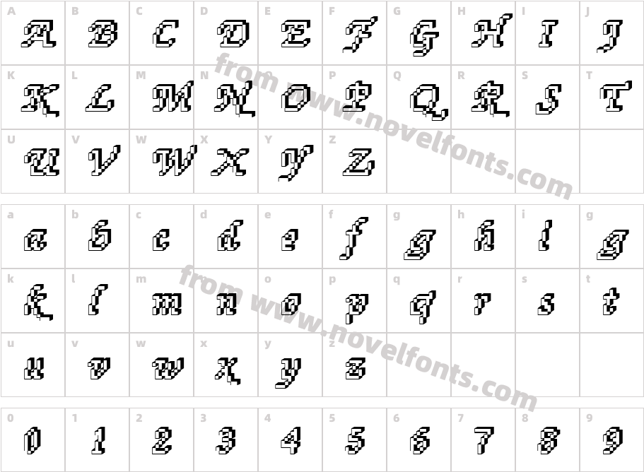 DTC RoughM76Character Map