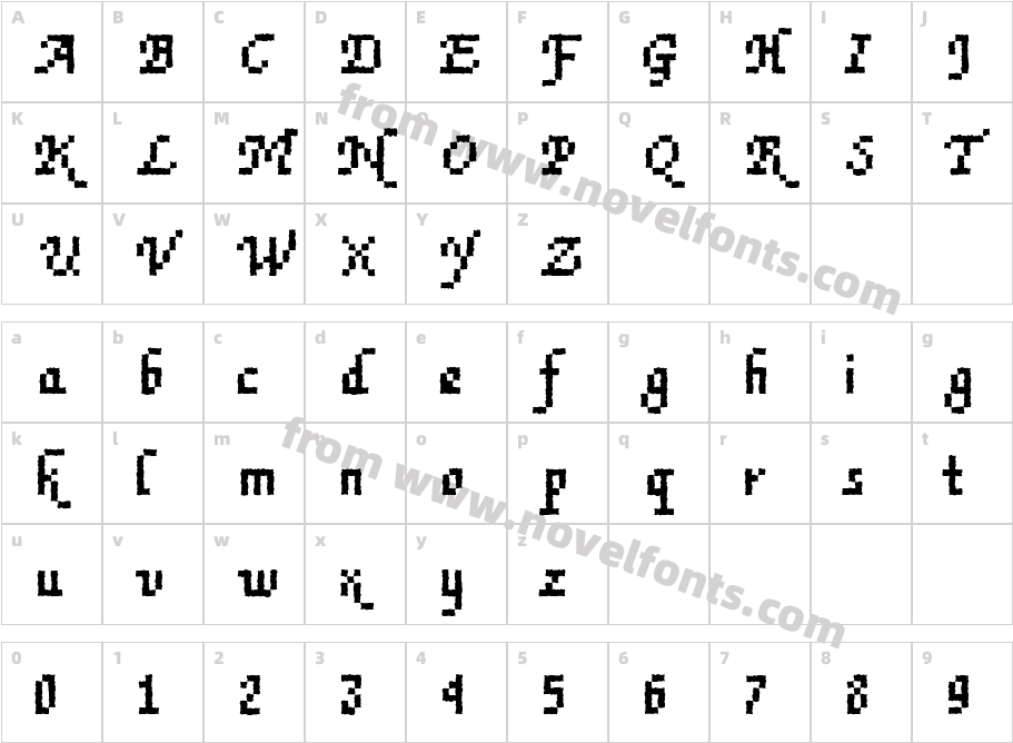 DTC RoughM77Character Map