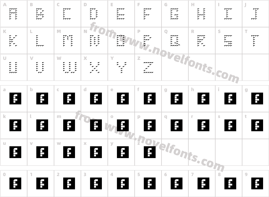 Daggers RegularCharacter Map