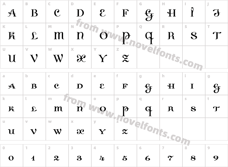 Dalliance Roman Small CapsCharacter Map