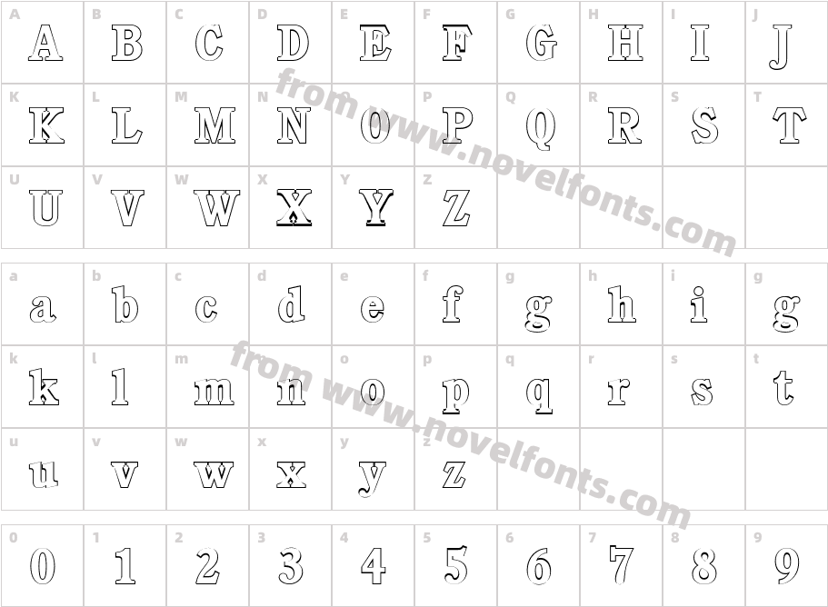 Daniel Becker Outline BoldCharacter Map