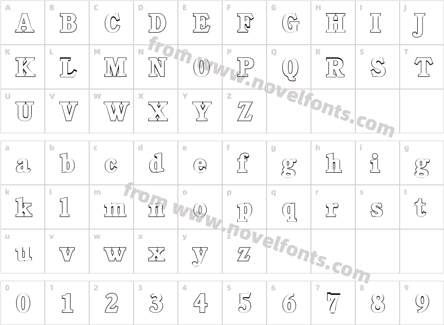 Daniel Becker Outline Extra BoldCharacter Map