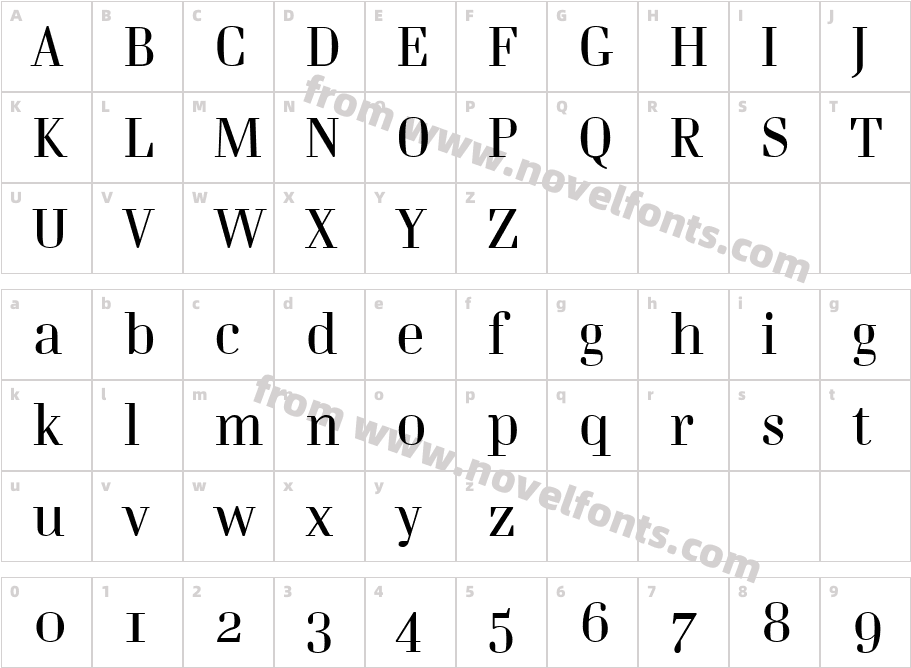 Danubia RegularCharacter Map