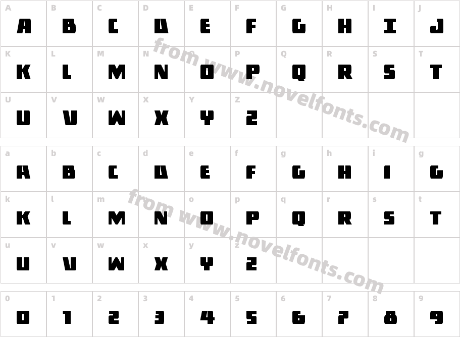 Dark Alliance CondensedCharacter Map