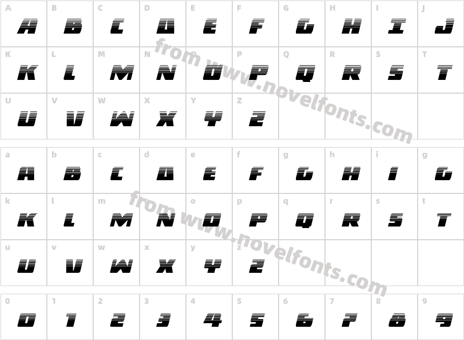 Dark Alliance Halftone ItalicCharacter Map