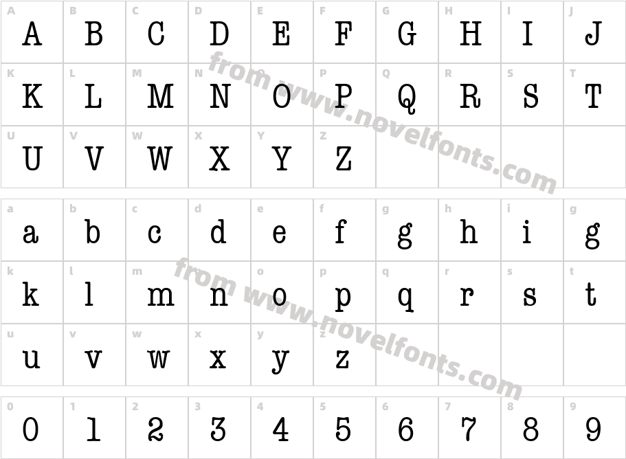 Dateline Condensed RegularSWFTECharacter Map