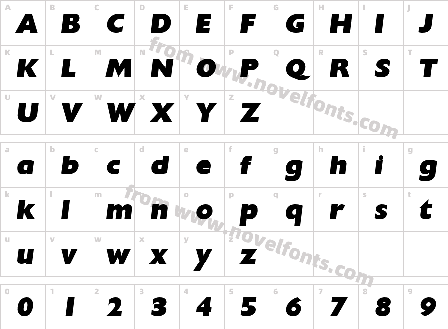 David Becker Heavy ItalicCharacter Map