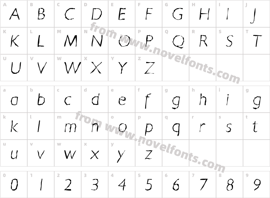 David Becker Random Xlight ItalicCharacter Map