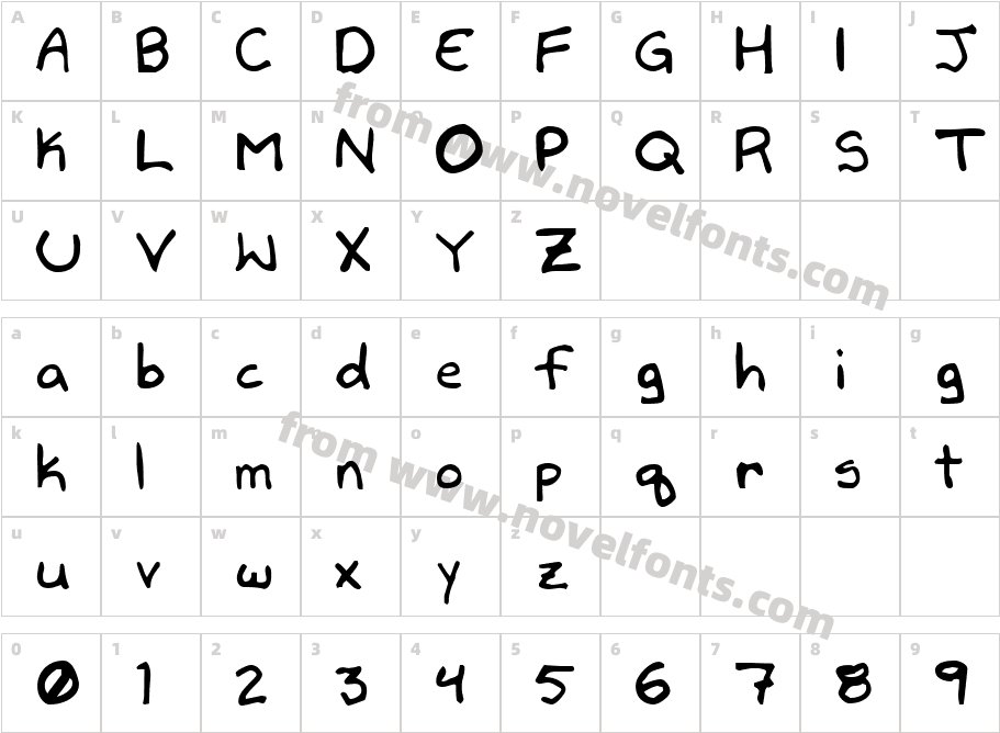 David's HandwritingCharacter Map