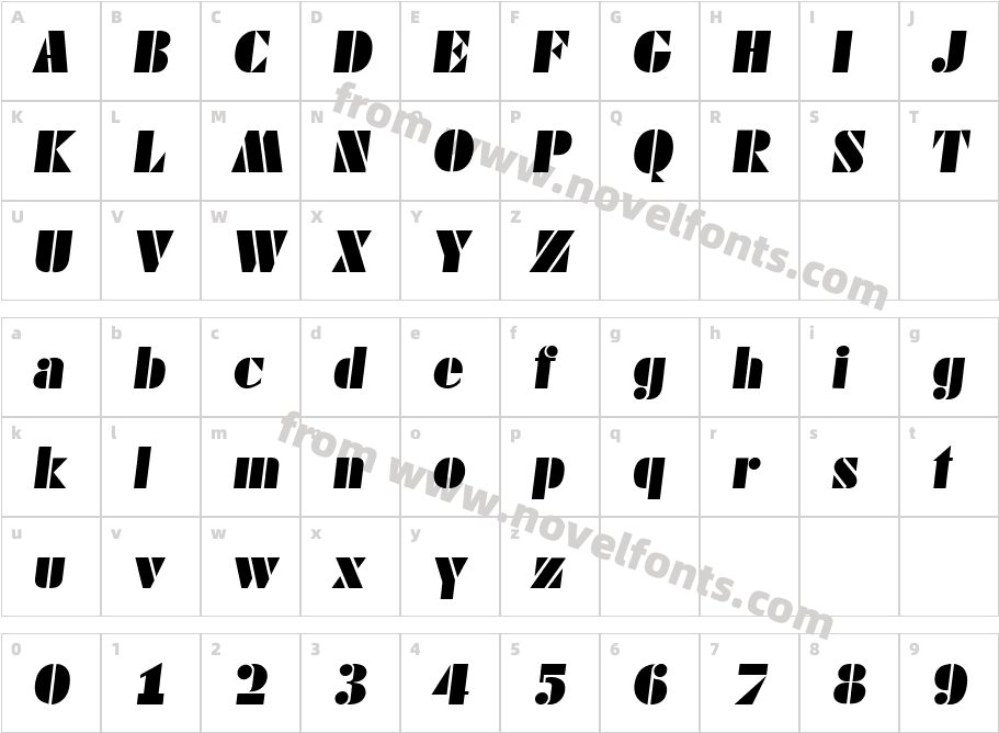 Dayton Ital RegularCharacter Map