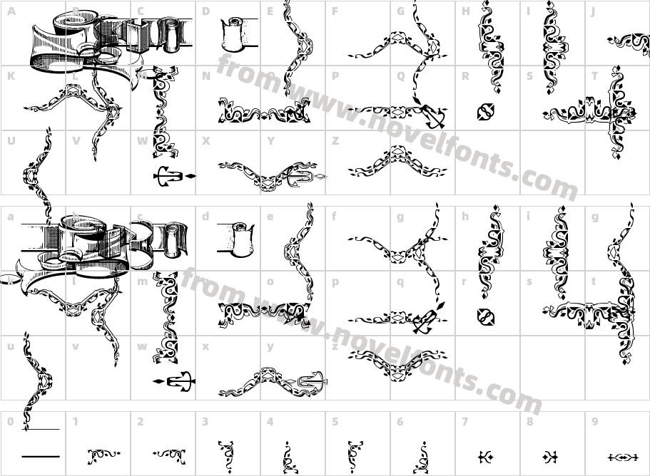 Deborah Extras-OrnamentsCharacter Map