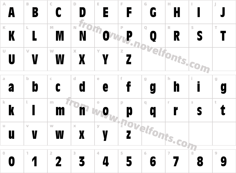 Decade Condensed SSi Bold CondensedCharacter Map