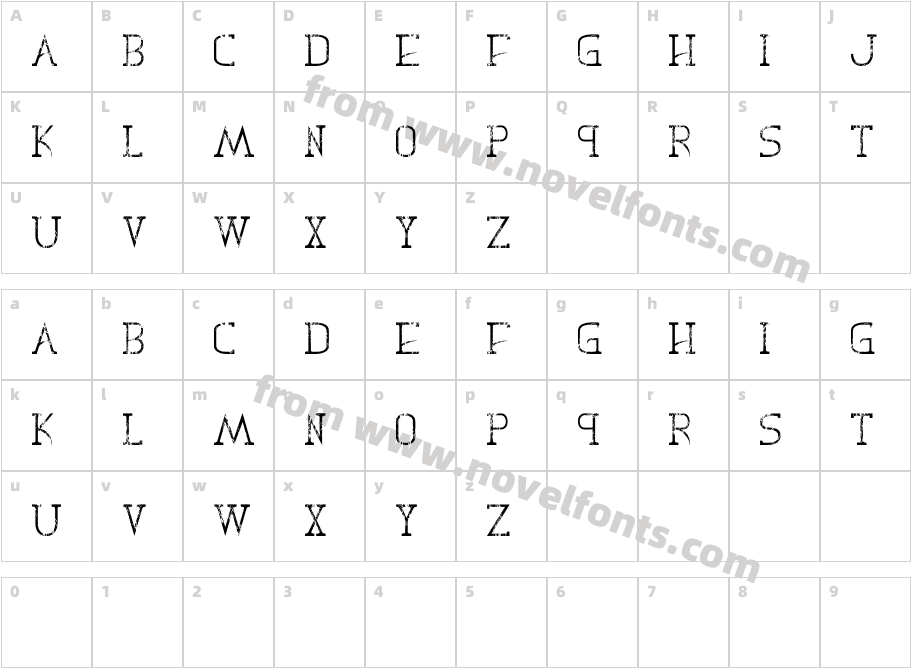 Decas II LJ Design Studios #2Character Map