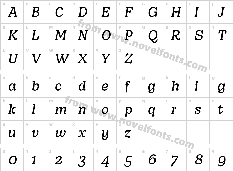 Decoy Light ItalicCharacter Map