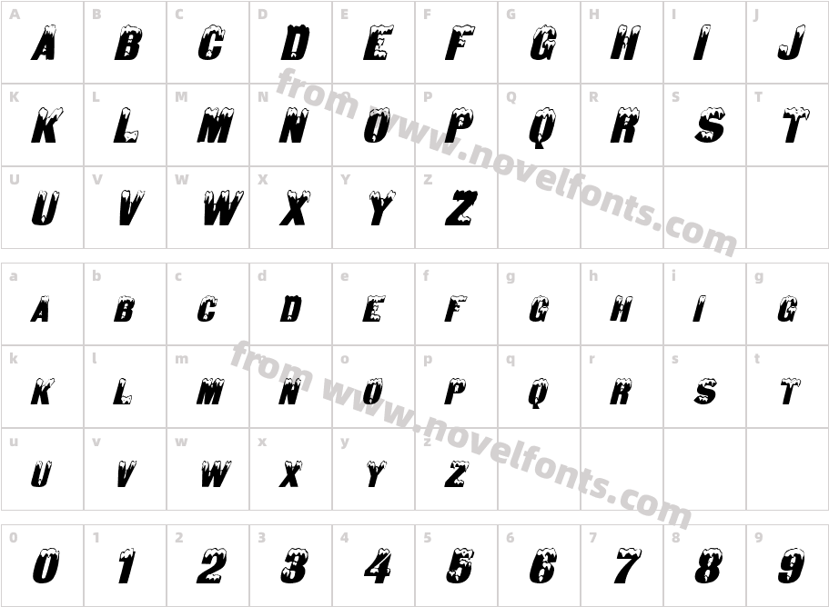 Deep Freeze ItalicSWFTECharacter Map