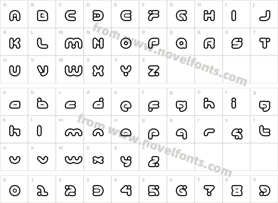 Delicious OutlineCharacter Map