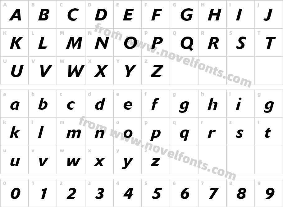 Delta Jaeger Medium ItalicCharacter Map