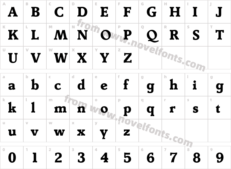 Derringer BoldCharacter Map