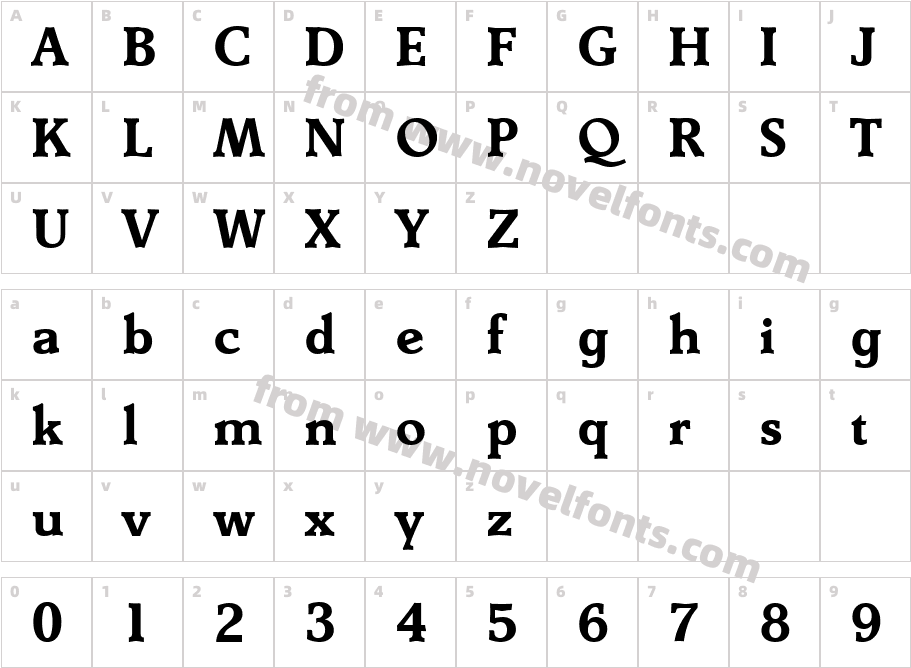 Derringer Serial BoldCharacter Map