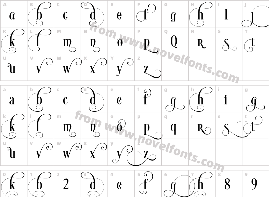 Desire Lowercase 2Character Map