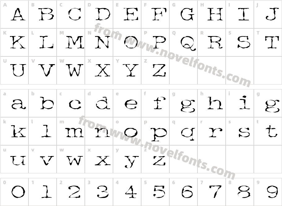 Detective Extended RegularSWFTECharacter Map