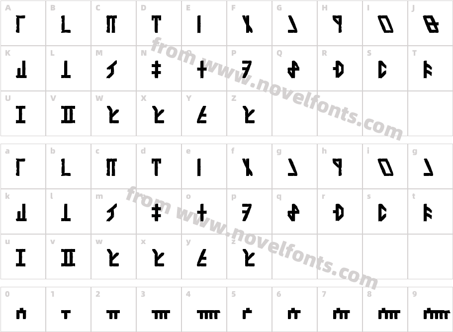 Dethek StoneCharacter Map