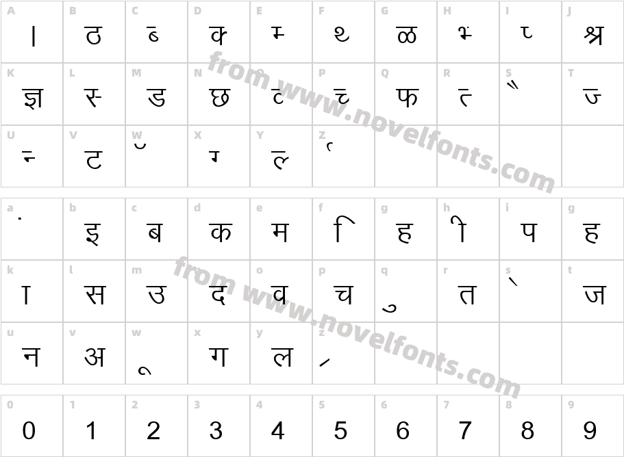 Dev Lys 010Character Map