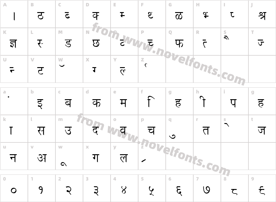 Dev Lys 020Character Map