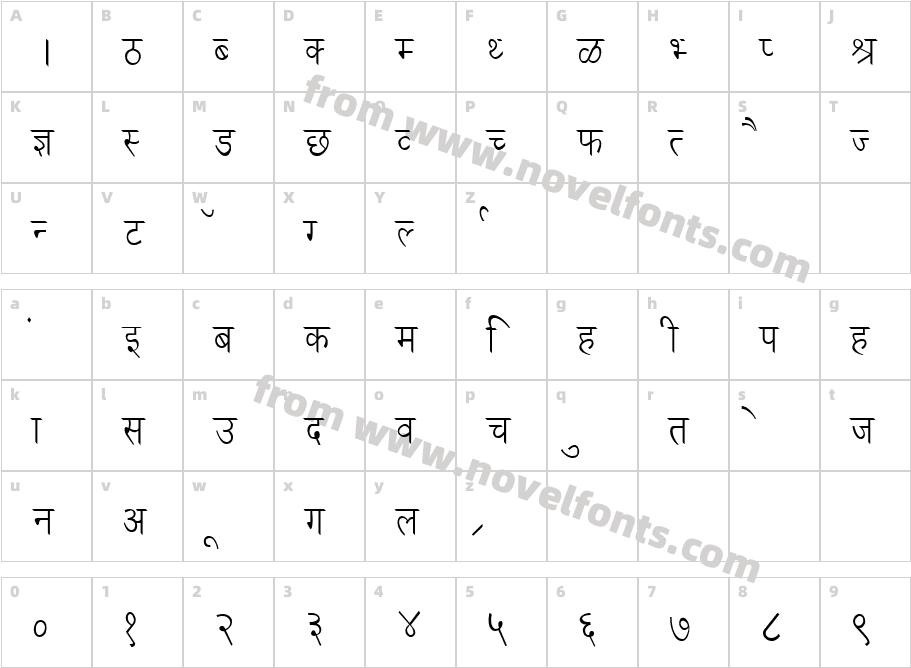 Dev Lys 030 ThinCharacter Map