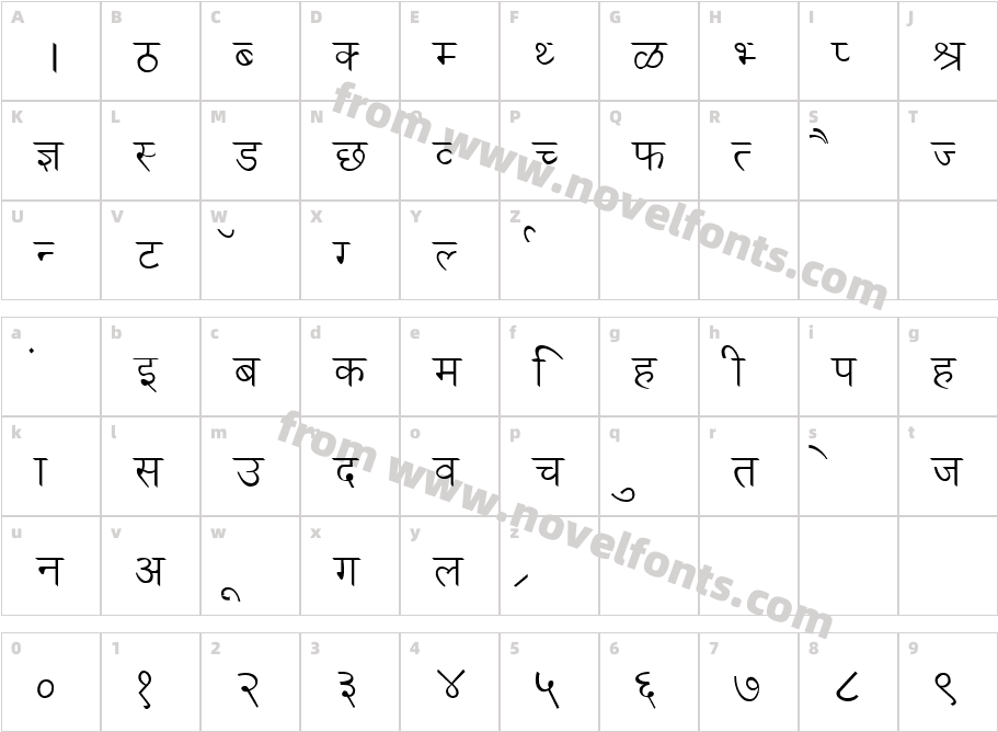 Dev Lys 030Character Map