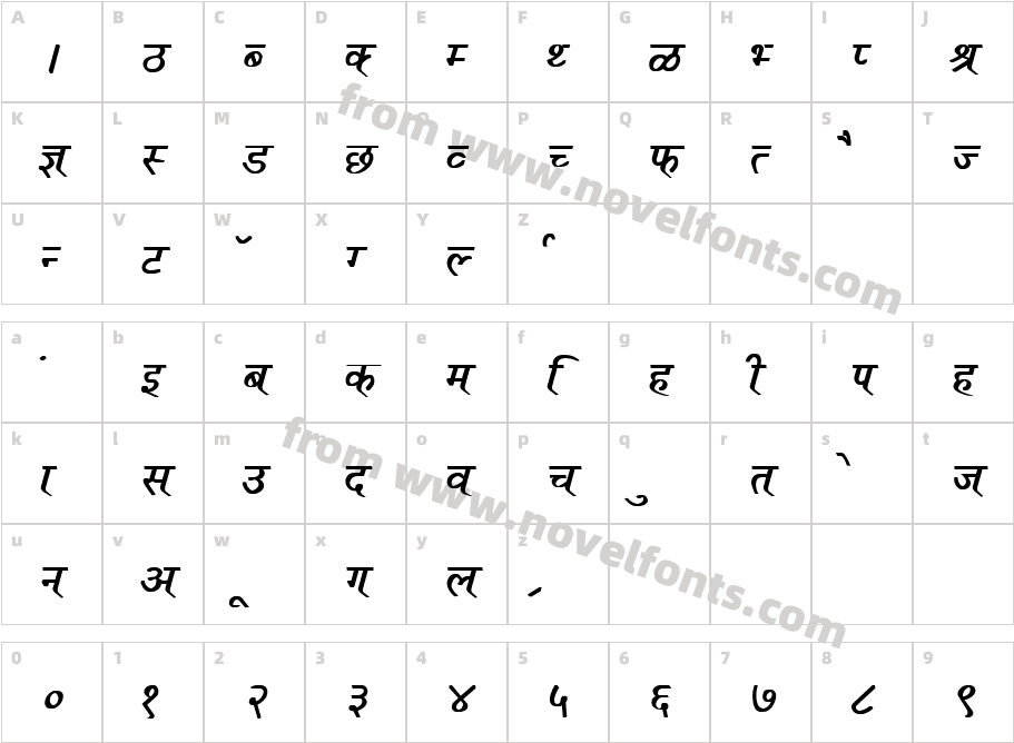 Dev Lys 110 Bold ItalicCharacter Map