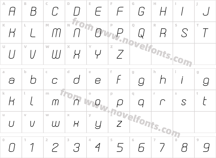 Dewberry ItalicCharacter Map