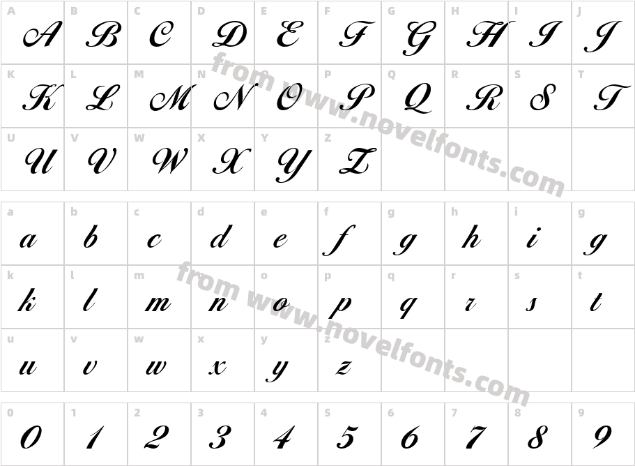 Diana BoldCharacter Map