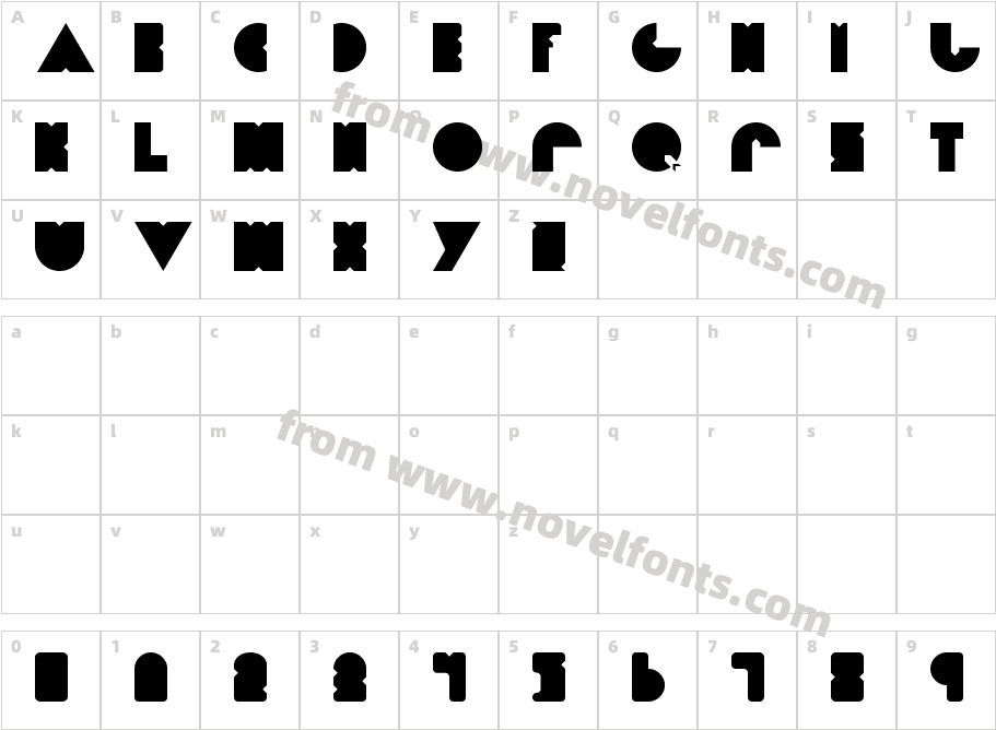 Diet Pac Man RegularCharacter Map