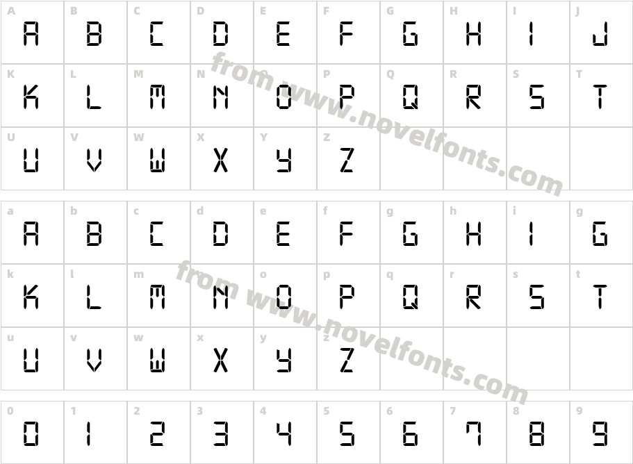 Digital 7Character Map