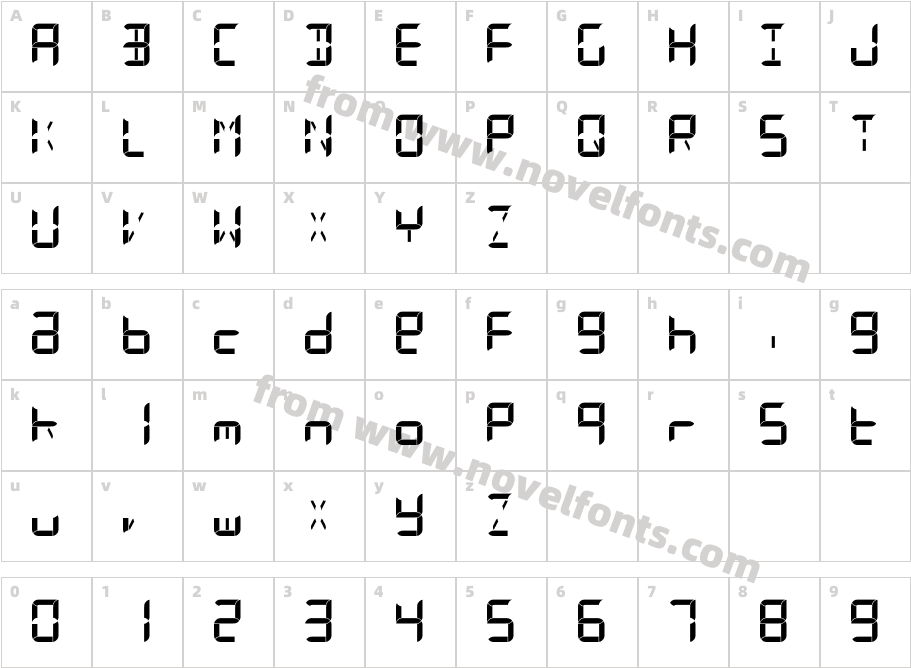 Digital Internet 13sg Bold ItalicCharacter Map