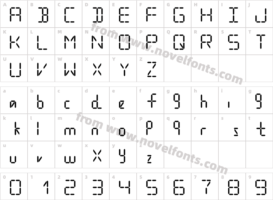 Digital Internet Semibold ItalicCharacter Map