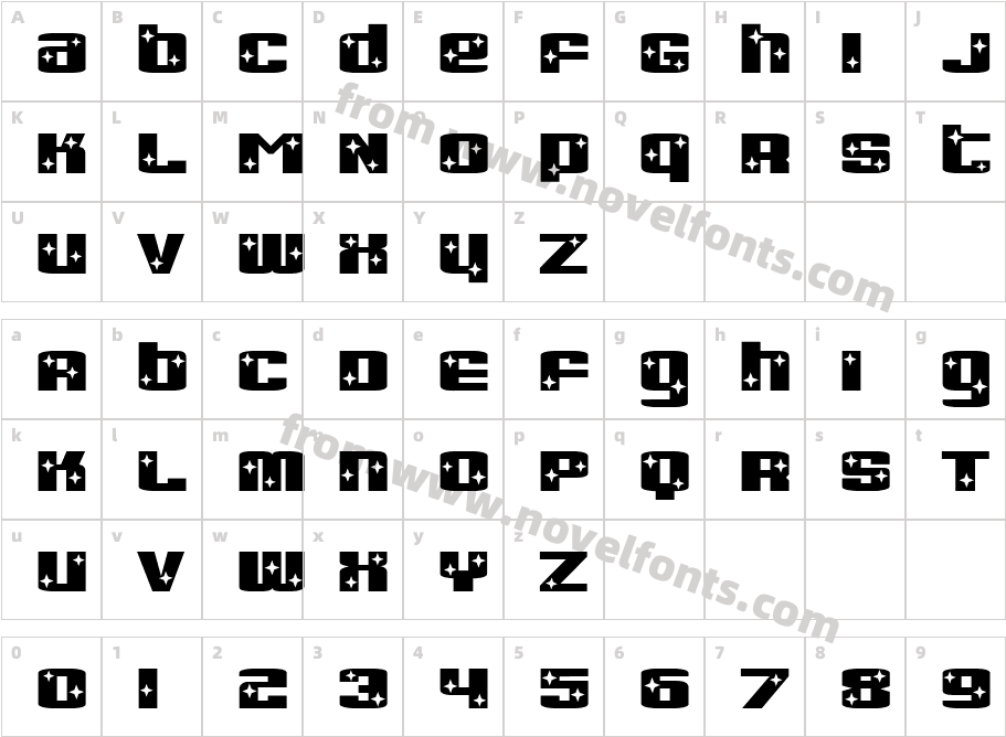 Dinette TelstarCharacter Map